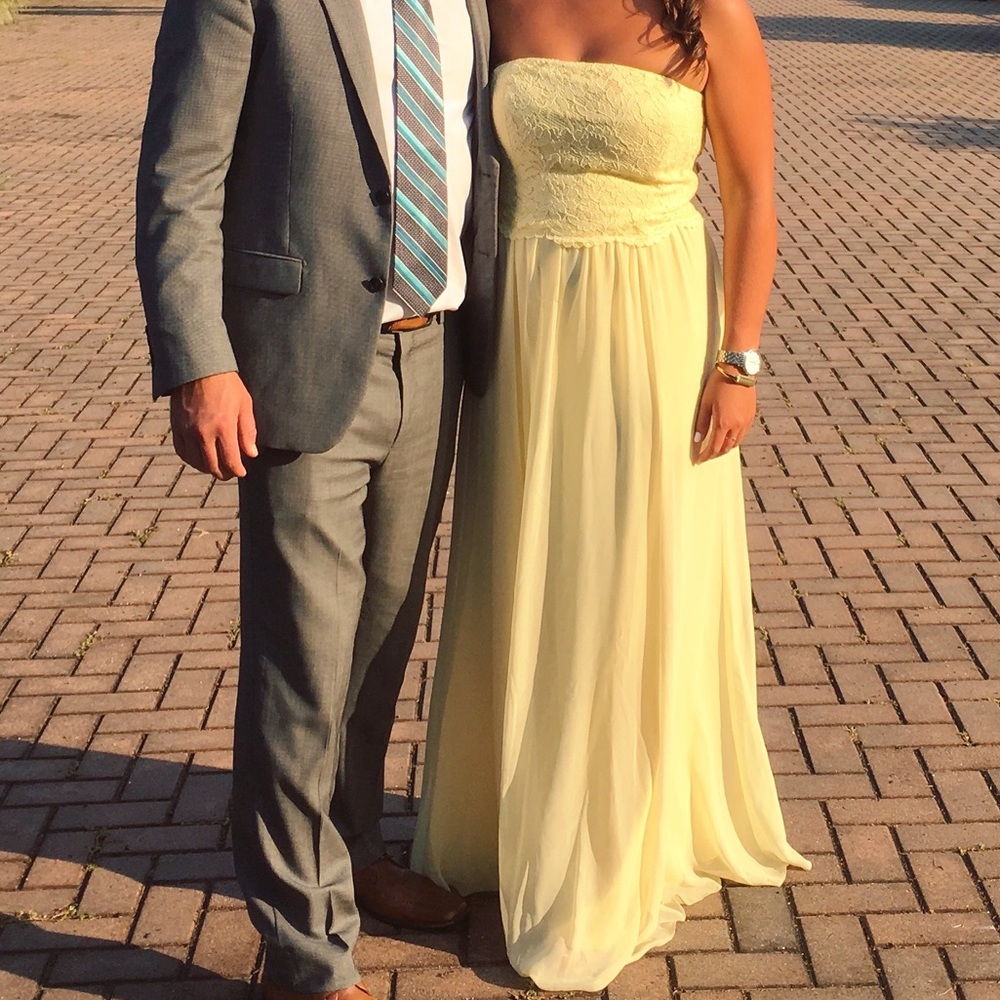Ralph Lauren yellow strapless gown
